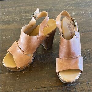Korks Brown Leather Heels